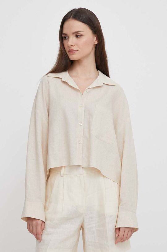 Льняная рубашка Dkny, бежевый