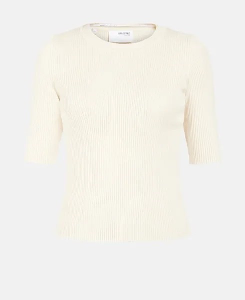 Пуловер с короткими рукавами Selected Femme, экрю