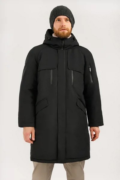 Пальто мужское Finn Flare W19-42003 черное 3XL