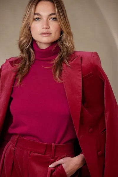 Кашемировый свитер Micaela с водолазкой Banana Republic, красный