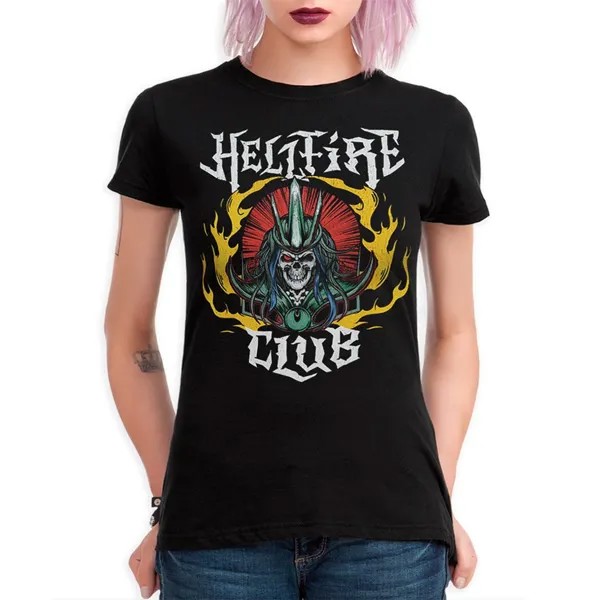 Футболка женская Dream Shirts Hellfire Club Очень странные дела-1 черная 3XL