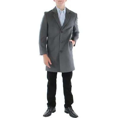 Michael Kors Mens Madison Grey Modern Fit Wool Long Coat Outerwear 38R BHFO 8800