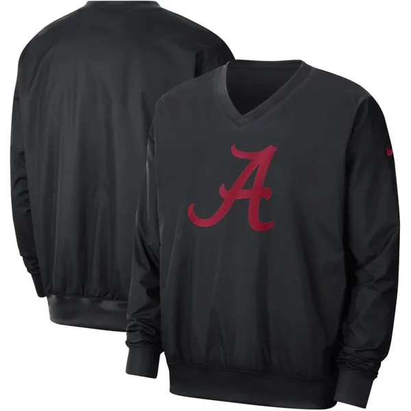 Мужской черный пуловер-ветровка Alabama Crimson Tide Stadium Nike
