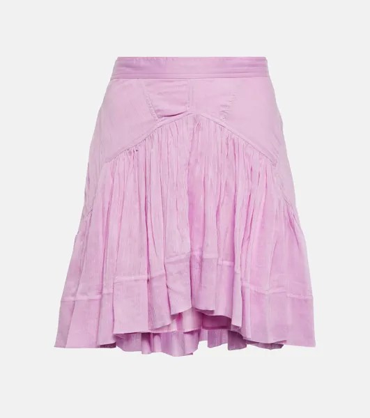 Мини-юбка Kadavu из хлопка и шелка ISABEL MARANT, розовый