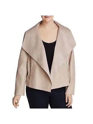 Женское бежевое пальто с драпированными лацканами BAGATELLE с открытым передом Silhou Wear To Work Top Coat 2X