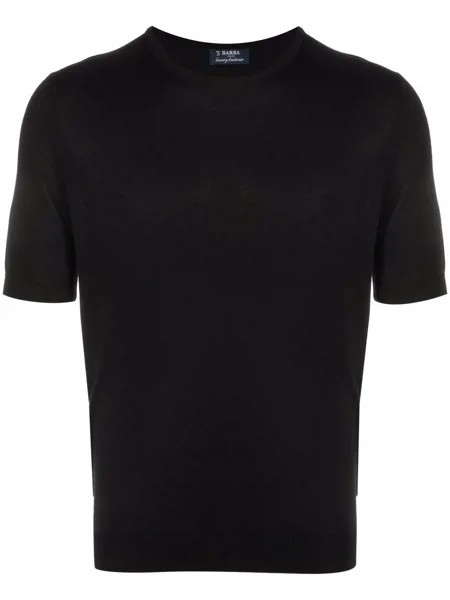 Barba fine-knit ribbed-trim T-Shirt