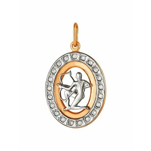 Подвеска GOLD CENTER, красное золото, 585 проба, фианит
