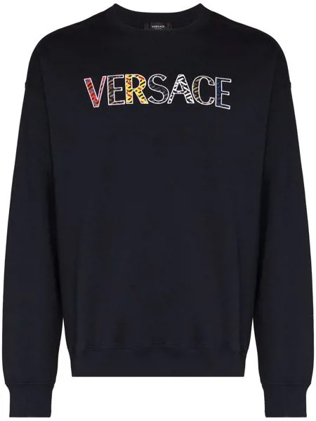 Versace толстовка с вышитым логотипом