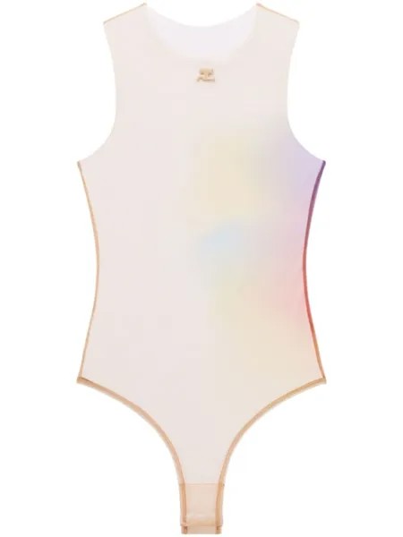 Courrèges боди Aura из тюля, нейтральный цвет
