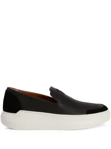 Giuseppe Zanotti лоферы Conley с логотипом, черный