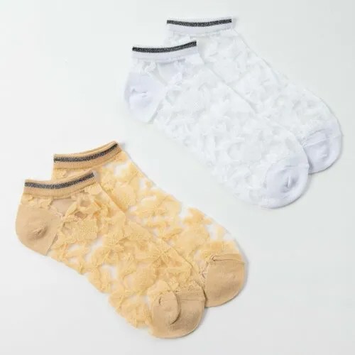 Носки Minaku, размер 35-37, желтый, бежевый, белый, серый, черный