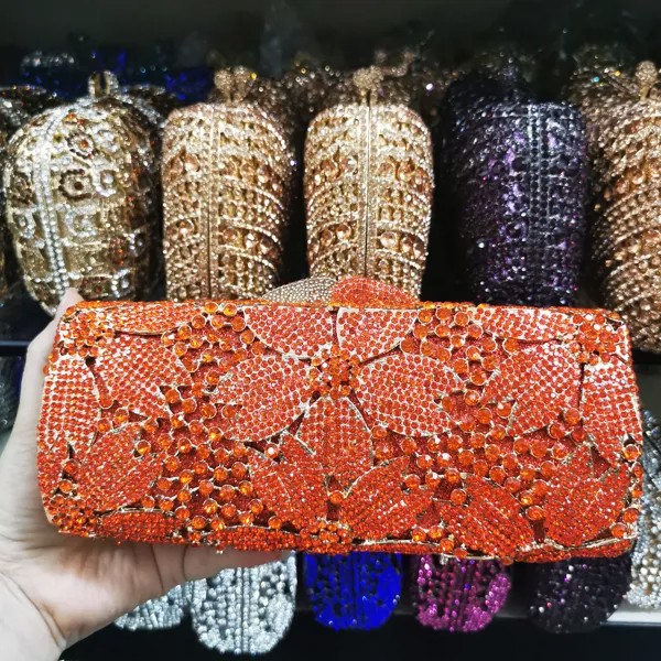 Xiyuan магазин сумок для женщин Красного, голубого, фиолетового и с украшением в виде кристаллов клатч Minaudiere вечерняя сумочка Свадебные Стразы...