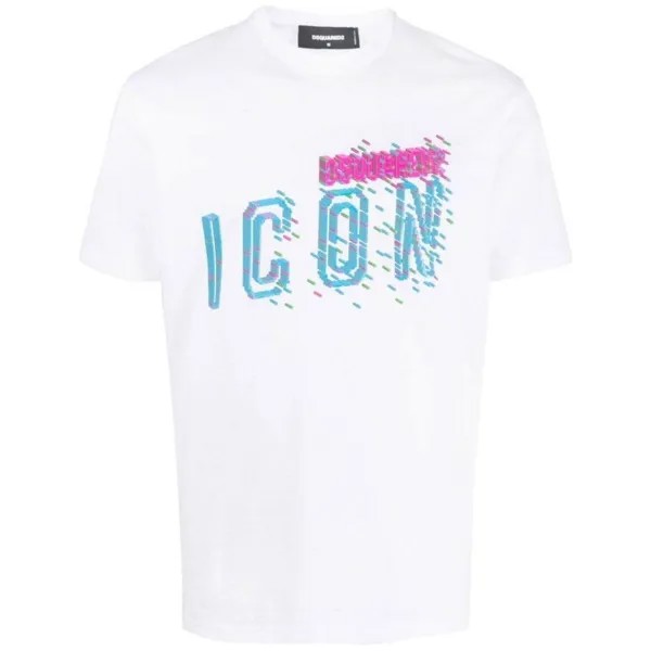 Белая футболка классного кроя с логотипом Icons Pixel Dsquared2, белый