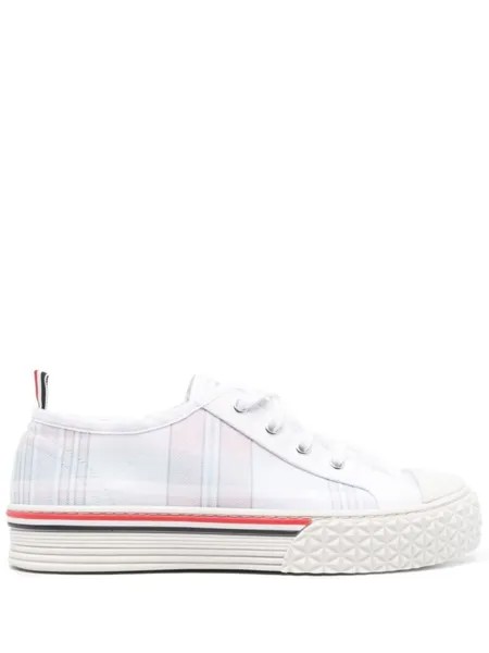 Thom Browne кеды Collegiate с принтом Madras, розовый