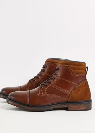Повседневные ботинки на шнуровке из коричневой кожи Silver Street-Коричневый цвет