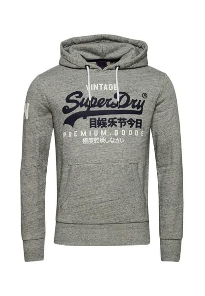 Мужская толстовка - VL Hood, худи, свитер с капюшоном, логотип Superdry., серый