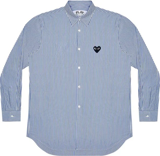 Рубашка Comme des Garçons PLAY Striped Heart Patch Shirt 'Blue', синий