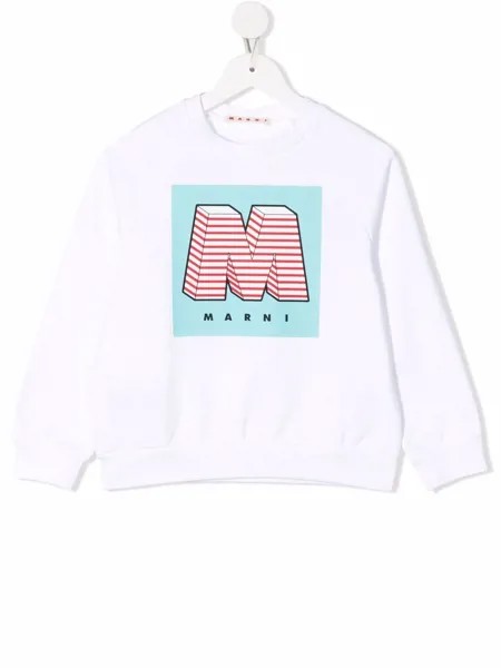 Marni Kids cotton M initial logo sweatshirt