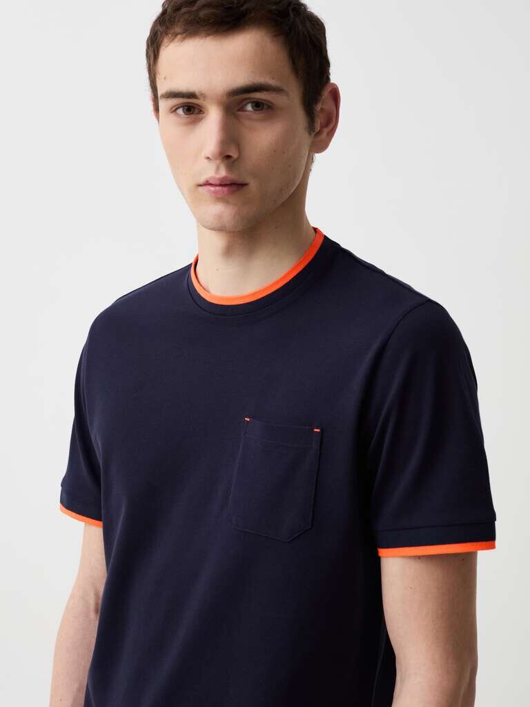 Футболка из пике с флуоресцентными деталями Ovs, цвет dark blue