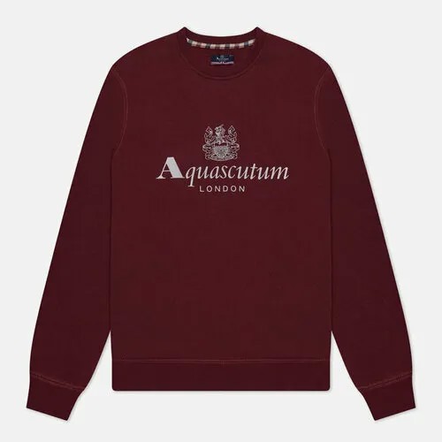 Толстовка Aquascutum active big logo crew neck fleece, силуэт прямой, размер s, красный