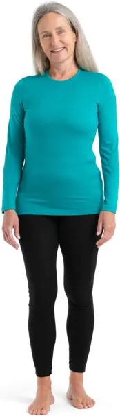 Рубашка Icebreaker 200 Oasis Merino Baselayer Long Sleeve Crewe, цвет Flux Green