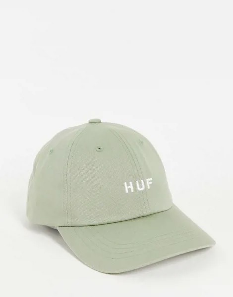 Серо-зеленая кепка с логотипом HUF Essentials OG-Зеленый цвет