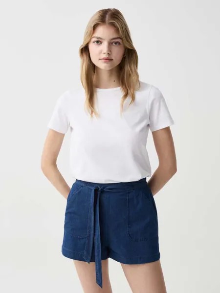 Джинсовые шорты из струящегося материала с поясом Ovs, цвет dark wash
