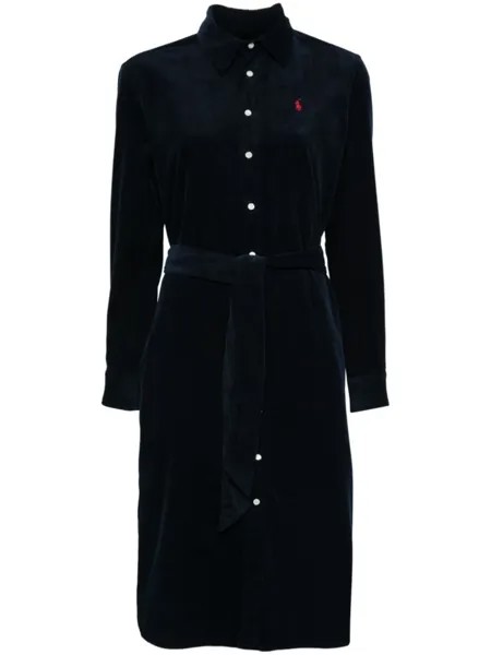 Polo Ralph Lauren платье миди с поясом, синий