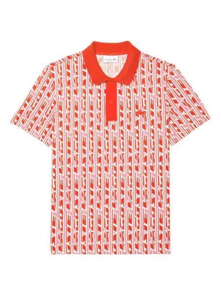 Рубашка поло из двухцветного эластичного пике с принтом Lacoste