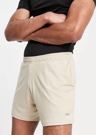 Спортивные трикотажные шорты бежевого меланжевого цвета ASOS 4505-Нейтральный