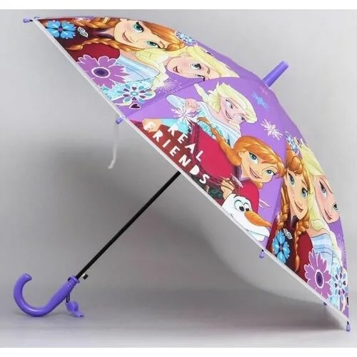 Зонт-трость полуавтомат, купол 87 см., для девочек, фиолетовый