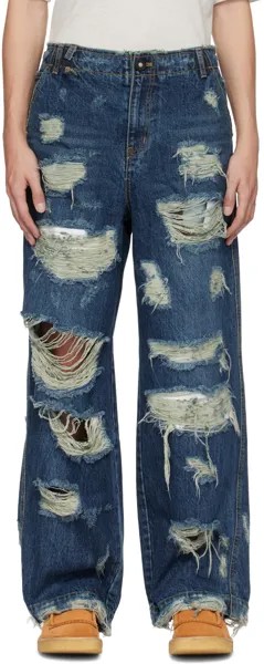 Синие рваные джинсы ADER error