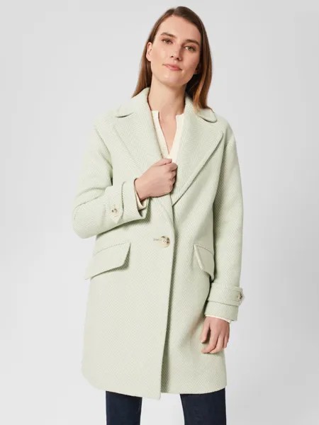 Пальто Hobbs Lillie из смесовой шерсти, зеленая слоновая кость