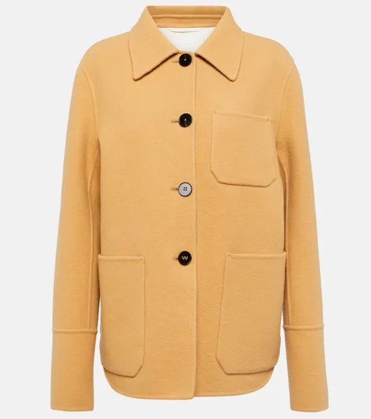 Куртка-рубашка свободного кроя из натуральной шерсти JIL SANDER, коричневый