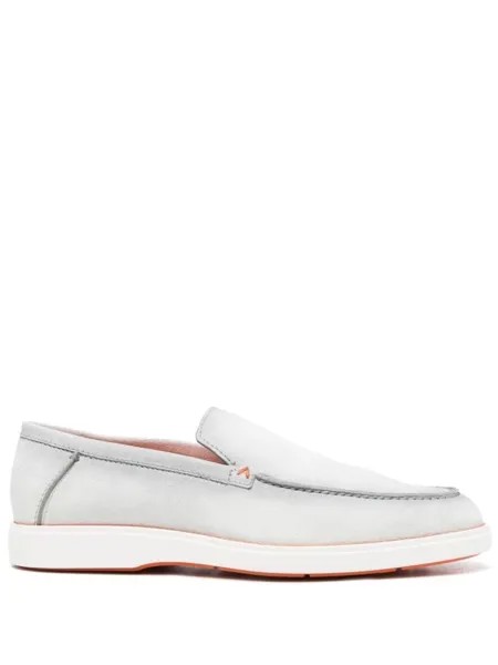 Santoni замшевые лоферы, серый
