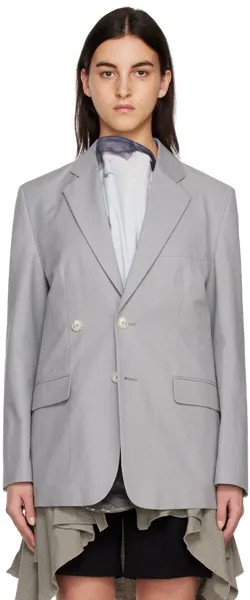 Серый однобортный пиджак MM6 Maison Margiela