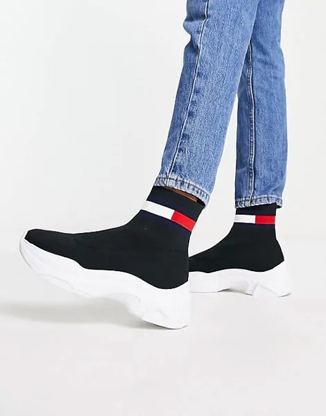 Черные кроссовки-носки Tommy Jeans