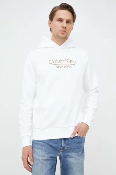 Хлопковая толстовка Calvin Klein, белый