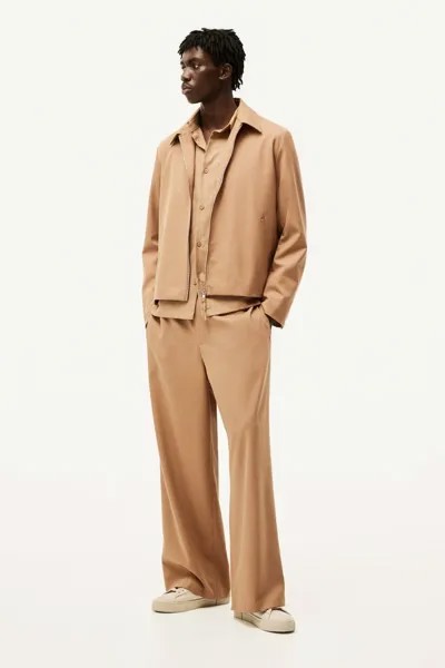 Спортивные брюки из твила свободного кроя H&M, коричневый