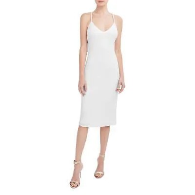 Женское белое вечернее платье миди с пайетками Aqua S BHFO 2045