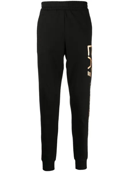 Ea7 Emporio Armani спортивные брюки с логотипом, черный