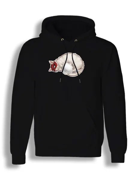 Худи унисекс СувенирShop Кот/Marvel/Человек-паук 6 черное XL