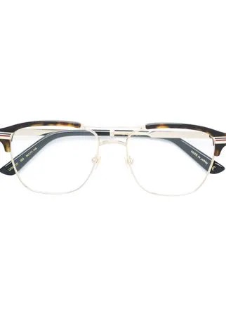 Gucci Eyewear солнцезащитные очки в квадратной оправе с эффектом черепашьего панциря