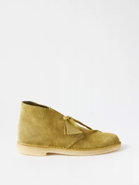 Замшевые ботинки дезерты Clarks, зеленый