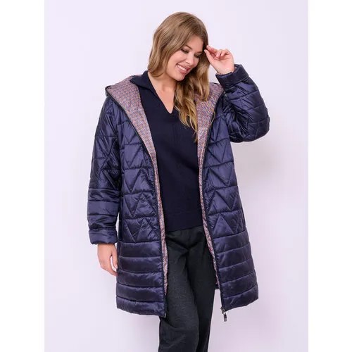 Куртка  Franco Vello, демисезон/зима, средней длины, силуэт прямой, ветрозащитная, карманы, ультралегкая, утепленная, размер 48, синий