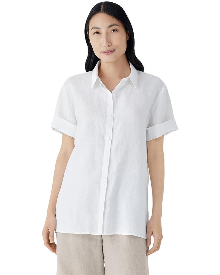 Рубашка Eileen Fisher Short Sleeve Long, белый