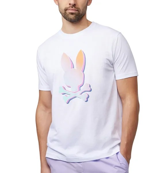 Футболка с короткими рукавами и рисунком Psycho Bunny San Carlos, белый