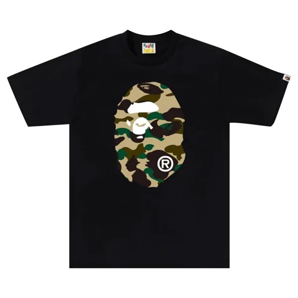 Футболка BAPE 1st Camo Big Ape Head, Черный/Желтый