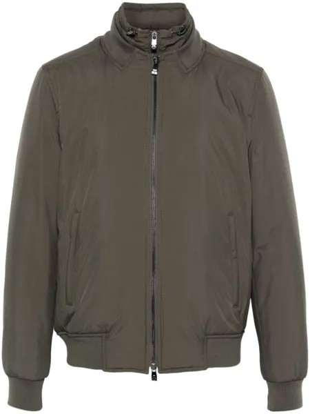 Corneliani куртка-бомбер с капюшоном, зеленый