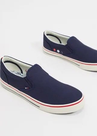 Темно-синие кеды-слипоны Tommy Hilfiger-Темно-синий